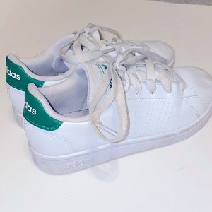 Adidas cloudform green and white sneakers tennis shoes kids size 13